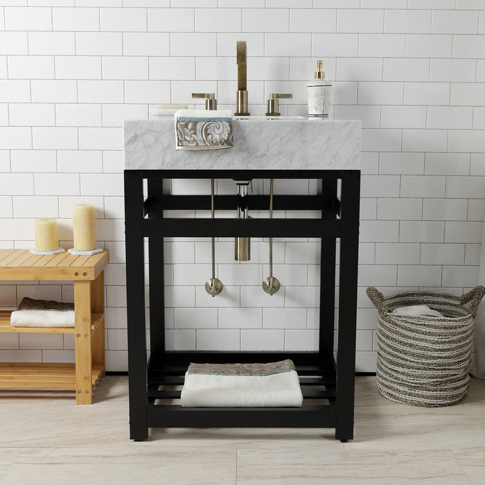 Kingston Commercial VSP2522A0 Steel Console Sink Base, Matte Black