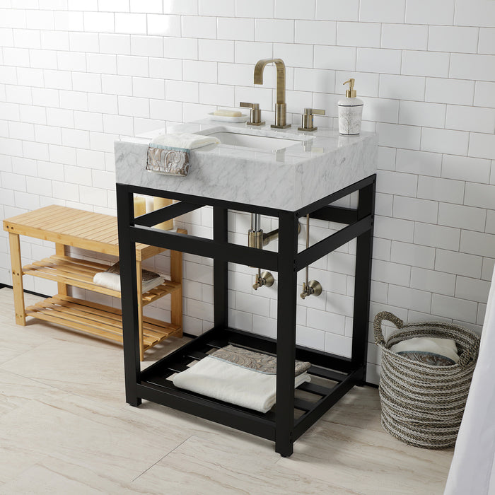 Kingston Commercial VSP2522A0 Steel Console Sink Base, Matte Black