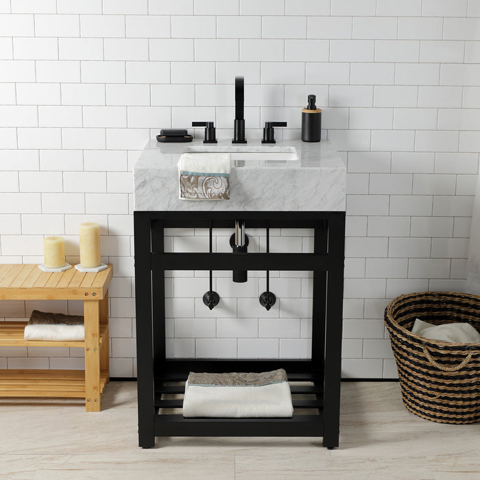 Kingston Commercial VSP2522A0 Steel Console Sink Base, Matte Black