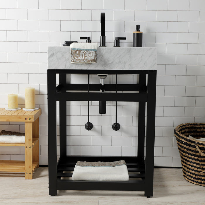 Kingston Sona VSP2522A0 - Kingston Commercial Steel Console Sink Base, Matte Black