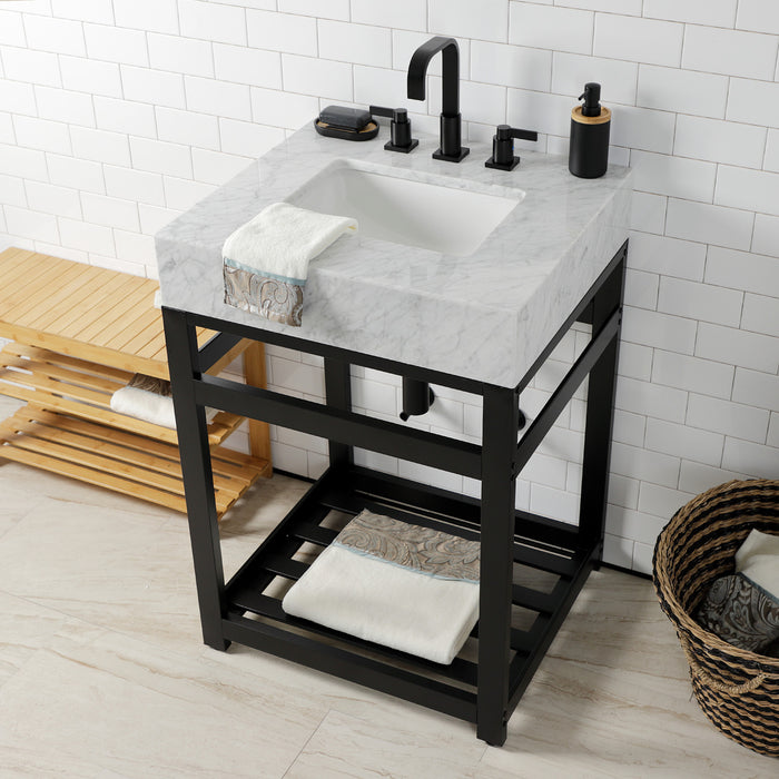 Kingston Commercial VSP2522A0 Steel Console Sink Base, Matte Black