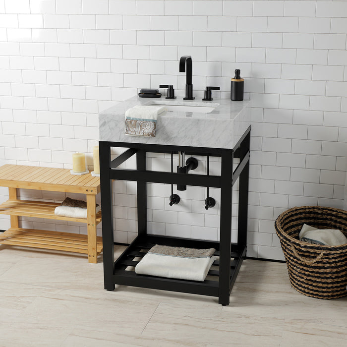 Kingston Commercial VSP2522A0 Steel Console Sink Base, Matte Black