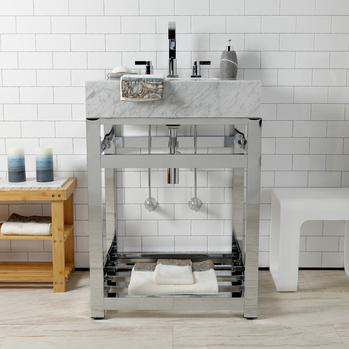 Kingston Commercial VSP2522A1 Steel Console Sink Base, Polished Chrome