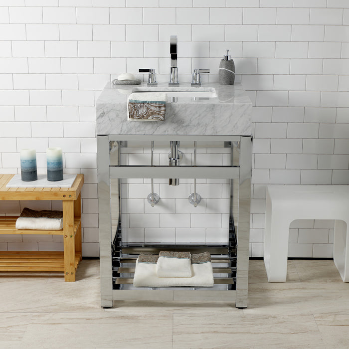 Kingston Commercial VSP2522A1 Steel Console Sink Base, Polished Chrome