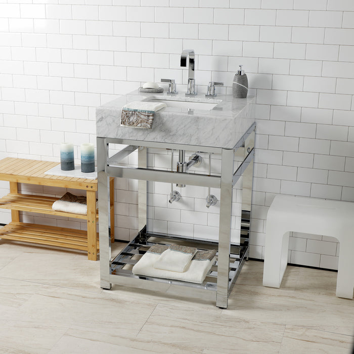 Kingston Commercial VSP2522A1 Steel Console Sink Base, Polished Chrome