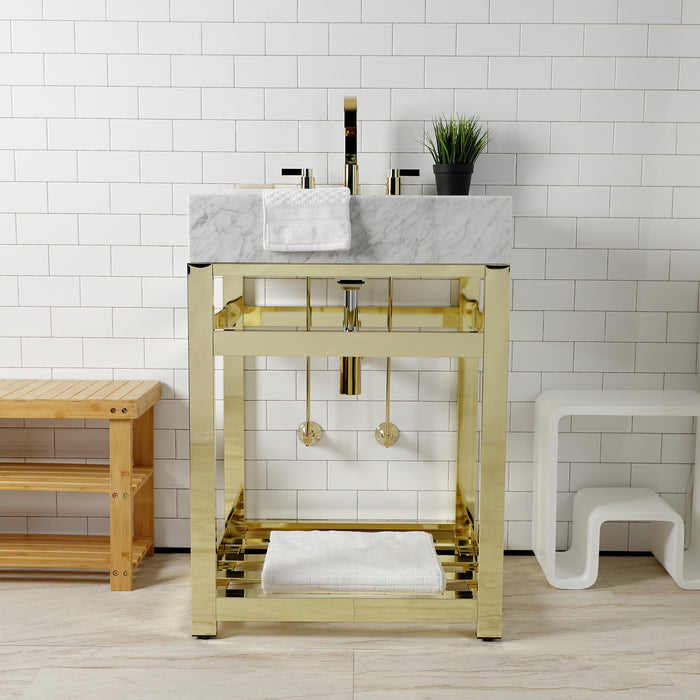 Kingston Commercial VSP2522A2 Steel Console Sink Base, Polished Brass