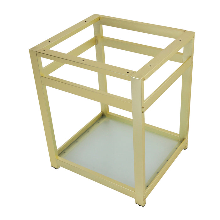 Kingston Kingston Commercial VSP2522B7 Steel Console Sink Base with Glass Shelf, Frosted Glass/Brushed Brass