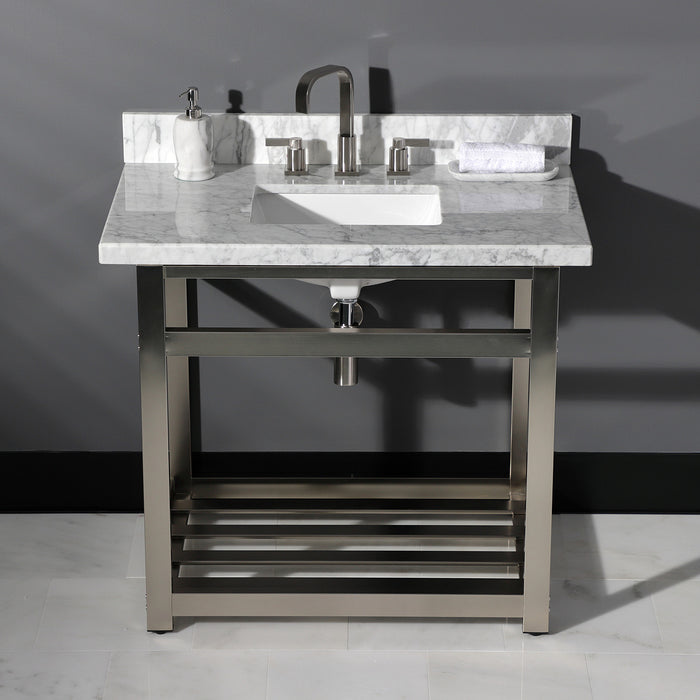 Kingston Sona VSP3122A8 - Kingston Commercial Steel Console Sink Base, Brushed Nickel