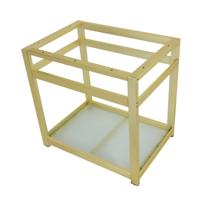 Kingston Sona VSP3122B7 - Kingston Commercial Steel Console Sink Base with Glass Shelf, Frosted Glass/Brushed Brass