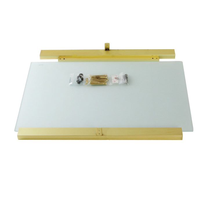 Kingston Kingston Commercial VSP3122G7 Glass Shelf for 31-Inch Console Sink Base, Brushed Brass/Frosted Glass