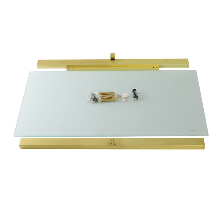 Kingston Kingston Commercial VSP3722G7 Glass Shelf for 37-Inch Console Sink Base, Brushed Brass/Frosted Glass