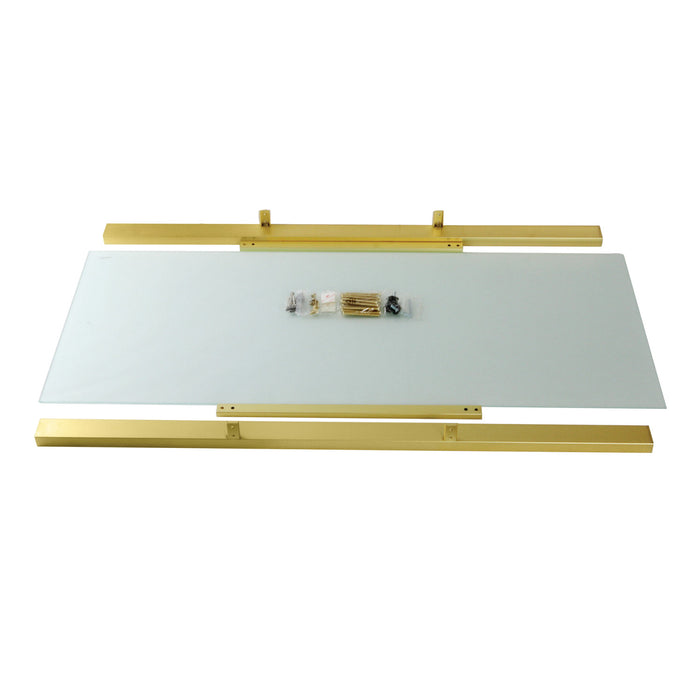 Kingston Kingston Commercial VSP4922G7 Glass Shelf for 49-Inch Console Sink Base, Brushed Brass/Frosted Glass