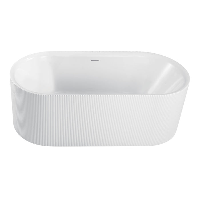 Kingston Aqua Eden VT593023E 59-Inch Acrylic Oval Double Ended Freestanding Tub with Drain, Glossy White