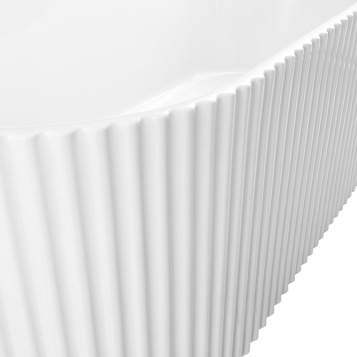 Kingston Aqua Eden VT683223E 68-Inch Acrylic Oval Double Ended Freestanding Tub with Drain, Glossy White