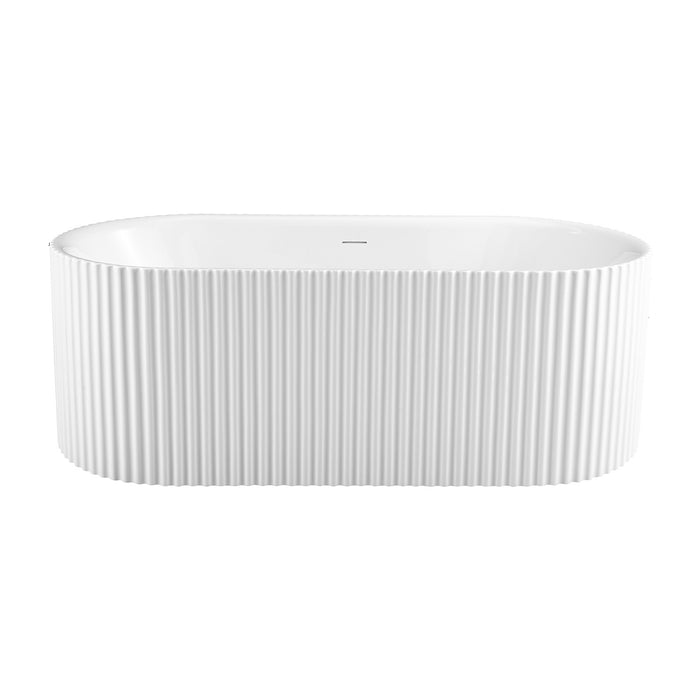 Kingston Aqua Eden VT683223E 68-Inch Acrylic Oval Double Ended Freestanding Tub with Drain, Glossy White