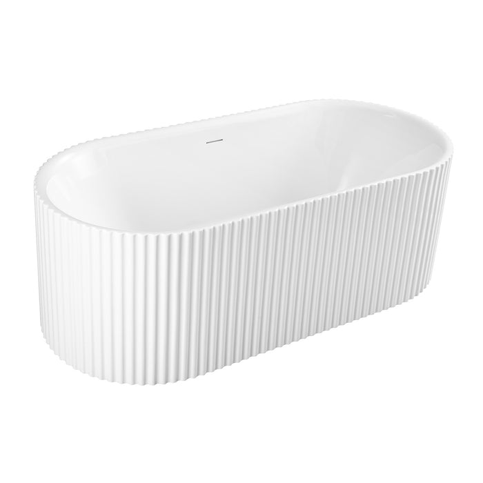 Kingston Aqua Eden VT683223E 68-Inch Acrylic Oval Double Ended Freestanding Tub with Drain, Glossy White