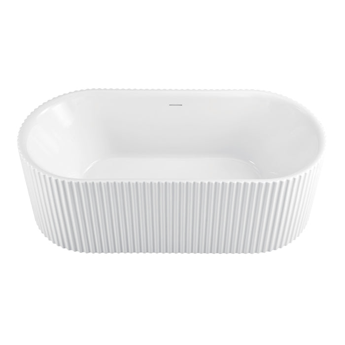 Kingston Aqua Eden VT683223E 68-Inch Acrylic Oval Double Ended Freestanding Tub with Drain, Glossy White