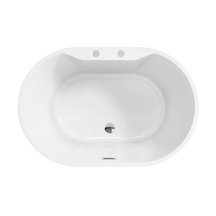 Kingston Sona VT7DE513423 - Aqua Eden 51-Inch Acrylic Oval Double Ended Freestanding Tub with Drain, Glossy White
