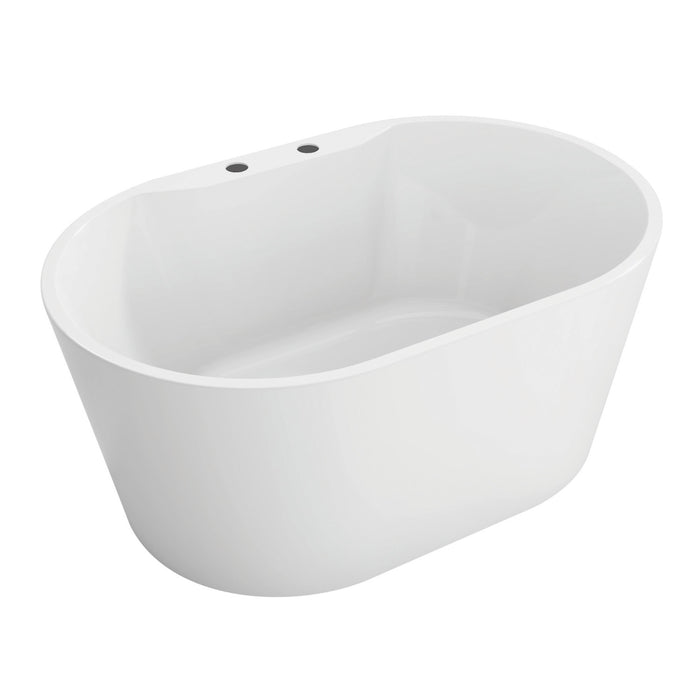 Kingston Sona VT7DE513423 - Aqua Eden 51-Inch Acrylic Oval Double Ended Freestanding Tub with Drain, Glossy White