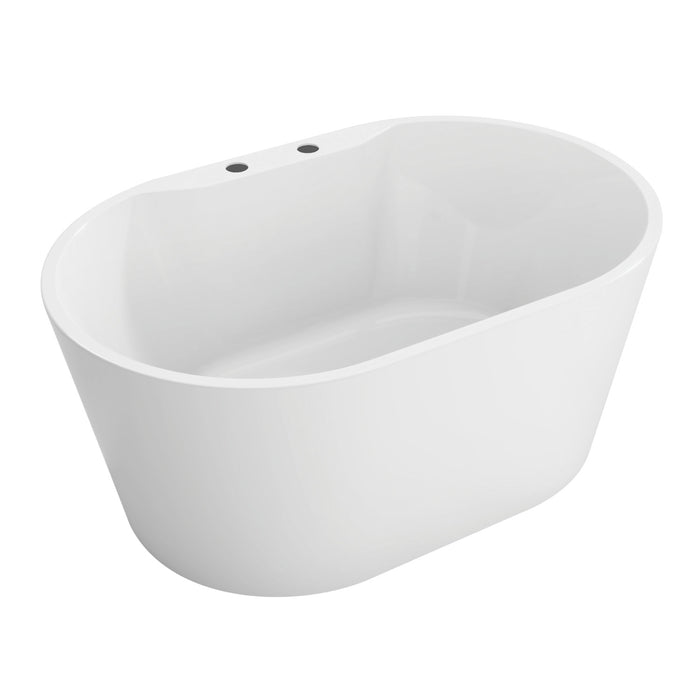 Kingston Sona VT7DE513423 - Aqua Eden 51-Inch Acrylic Oval Double Ended Freestanding Tub with Drain, Glossy White