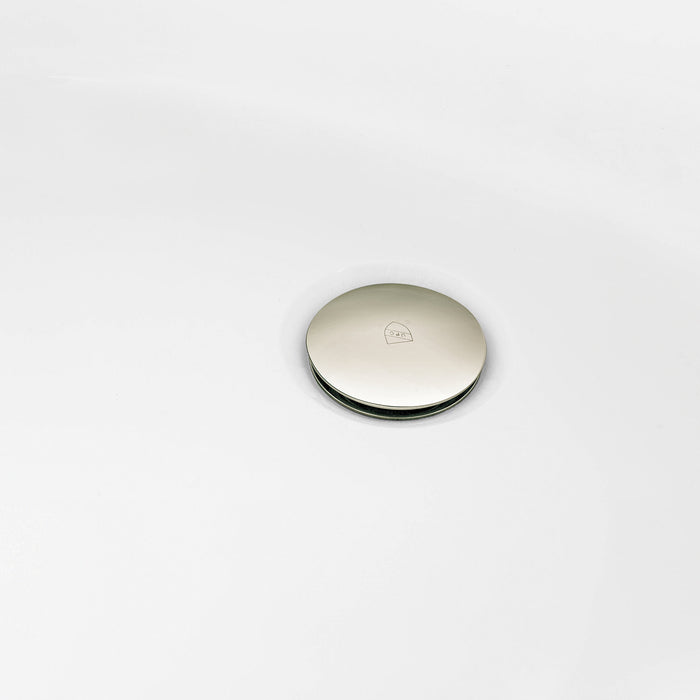 Kingston Sona VT7DE552823C426 - Aqua Eden 55-Inch Acrylic Oval Double Ended Freestanding Tub with Drain, Glossy White/Polished Nickel