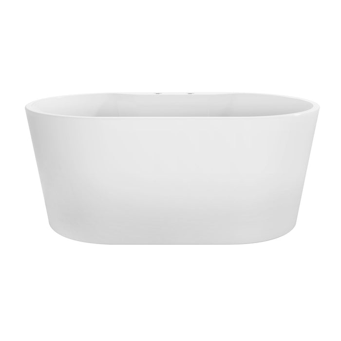 Aqua Eden VT7DE553423 55-Inch Acrylic Oval Double Ended Freestanding Tub with Drain, Glossy White