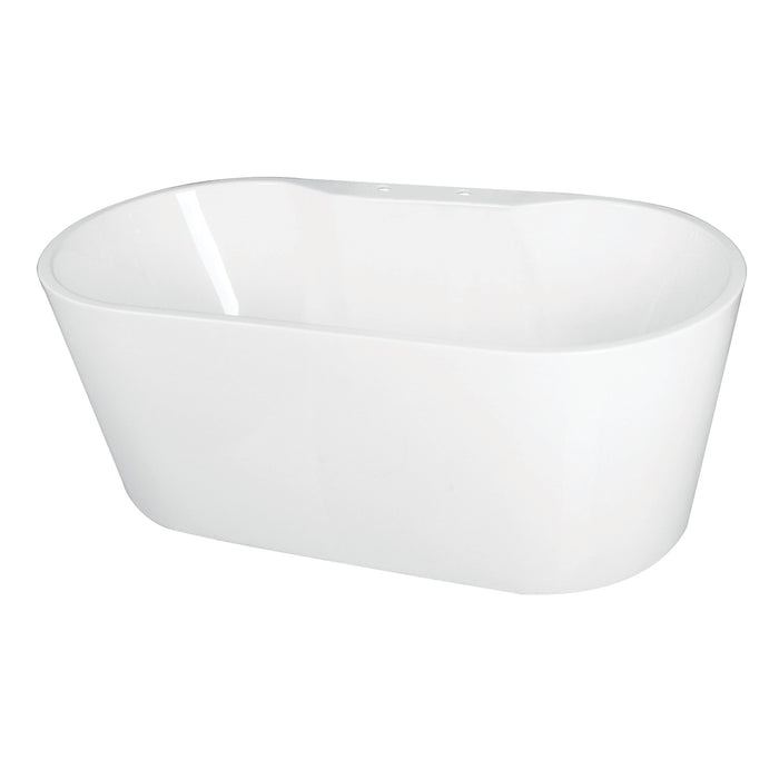 Kingston Sona VT7DE633023 - Aqua Eden 63-Inch Acrylic Oval Double Ended Freestanding Tub with Drain, Glossy White