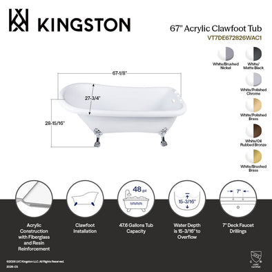 Kingston Heirloom VT7DE672826WAC5 - Aqua Eden 67-Inch Acrylic