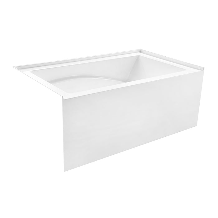 Kingston Tulare VTAM4832L22D - Aqua Eden 48-Inch Acrylic Rectangular 3-Wall Alcove Tub, Left Hand Drain and Anti-Skid Surface, Glossy White