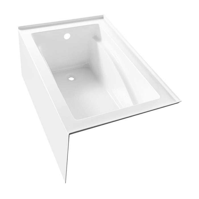 Kingston Tulare VTAM4832L22D - Aqua Eden 48-Inch Acrylic Rectangular 3-Wall Alcove Tub, Left Hand Drain and Anti-Skid Surface, Glossy White