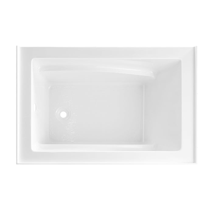 Kingston Tulare VTAM4832L22D - Aqua Eden 48-Inch Acrylic Rectangular 3-Wall Alcove Tub, Left Hand Drain and Anti-Skid Surface, Glossy White