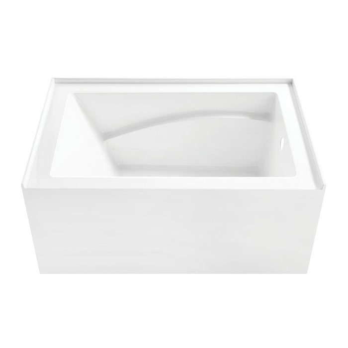 Kingston Tulare VTAM4832R22D - Aqua Eden 48-Inch Acrylic Rectangular 3-Wall Alcove Tub, Right Hand Drain and Anti-Skid Surface, Glossy White