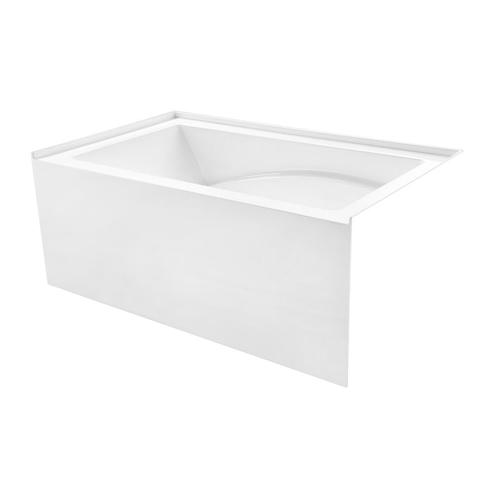Kingston Tulare VTAM4832R22D - Aqua Eden 48-Inch Acrylic Rectangular 3-Wall Alcove Tub, Right Hand Drain and Anti-Skid Surface, Glossy White
