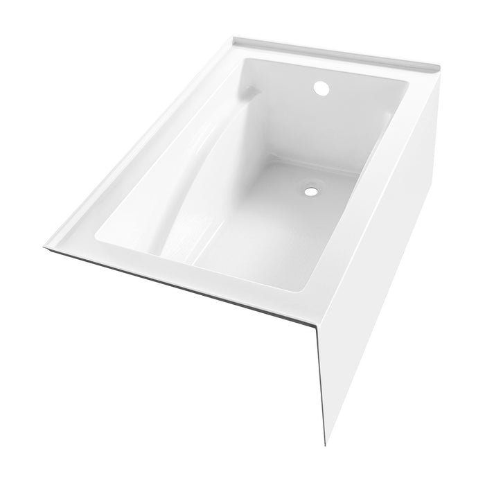 Kingston Tulare VTAM4832R22D - Aqua Eden 48-Inch Acrylic Rectangular 3-Wall Alcove Tub, Right Hand Drain and Anti-Skid Surface, Glossy White