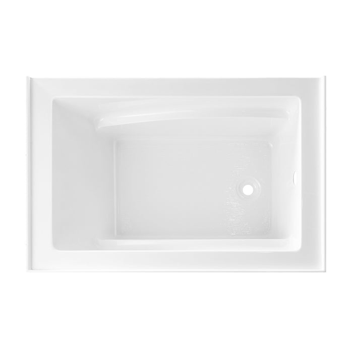 Kingston Tulare VTAM4832R22D - Aqua Eden 48-Inch Acrylic Rectangular 3-Wall Alcove Tub, Right Hand Drain and Anti-Skid Surface, Glossy White