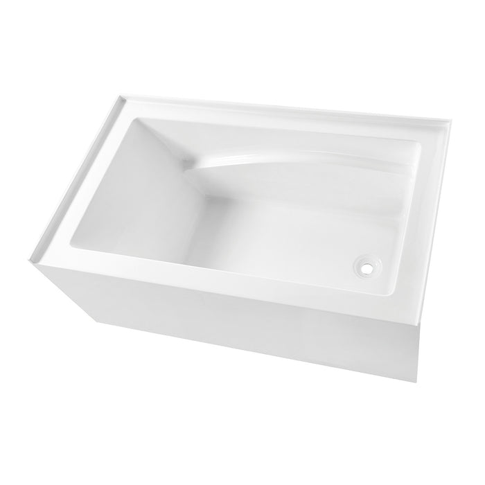 Kingston Tulare VTAM4832R22D - Aqua Eden 48-Inch Acrylic Rectangular 3-Wall Alcove Tub, Right Hand Drain and Anti-Skid Surface, Glossy White