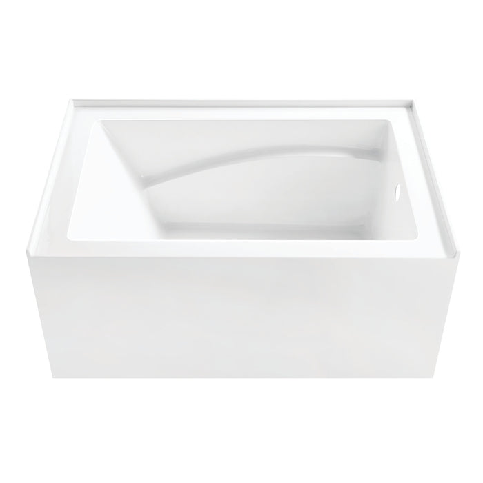 Aqua Eden VTAM4832R22D 48-Inch Anti-Skid Acrylic 3-Wall Alcove Tub with Right Hand Drain, Glossy White