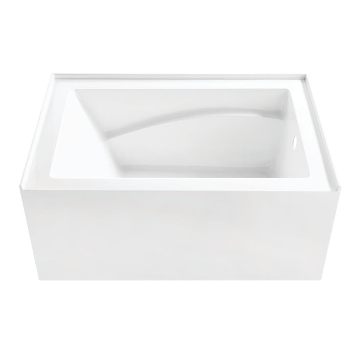 Aqua Eden VTAM4832R22D 48-Inch Acrylic Rectangular 3-Wall Alcove Tub, Right Hand Drain and Anti-Skid Surface, Glossy White