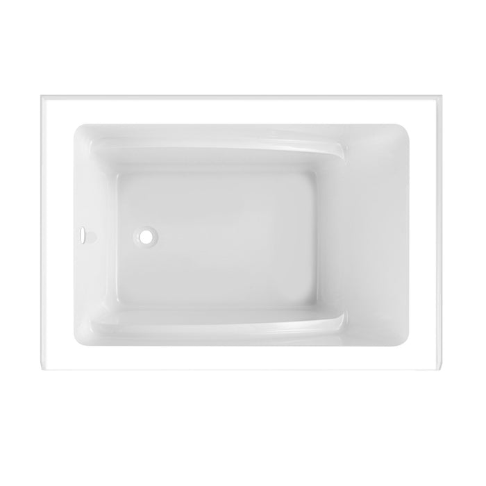 Aqua Eden VTAM4836L22T 48-Inch Acrylic Rectangular 3-Wall Alcove Tub, Left Hand Drain, Glossy White