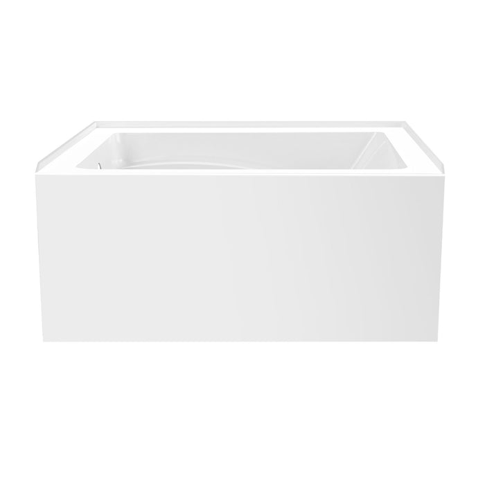 Aqua Eden VTAM4836L22T 48-Inch Acrylic Rectangular 3-Wall Alcove Tub, Left Hand Drain, Glossy White
