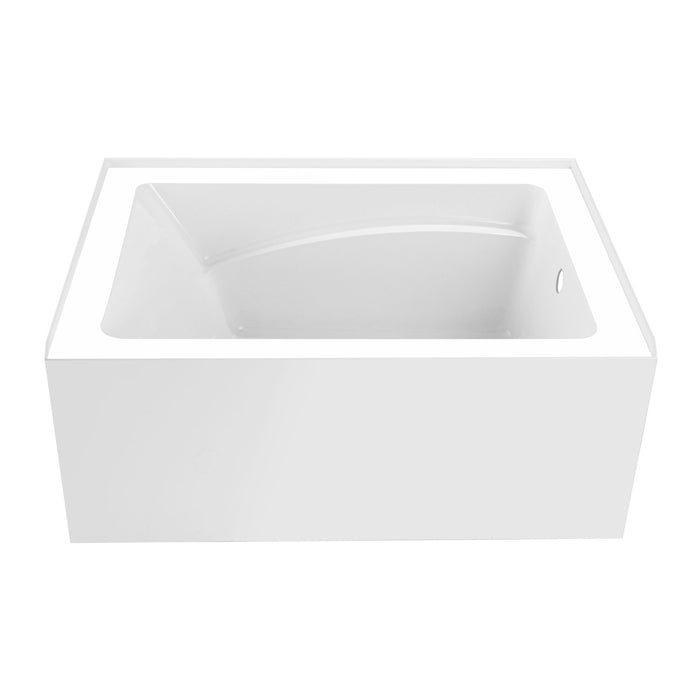 Aqua Eden VTAM4836R22T 48-Inch Acrylic Rectangular 3-Wall Alcove Tub, Right Hand Drain, Glossy White