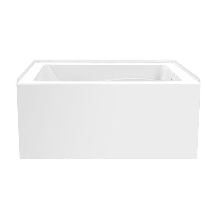 Aqua Eden VTAM4836R22T 48-Inch Acrylic 3-Wall Alcove Tub with Right Hand Drain, Glossy White
