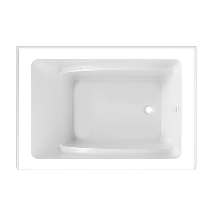 Aqua Eden VTAM4836R22T 48-Inch Acrylic 3-Wall Alcove Tub with Right Hand Drain, Glossy White