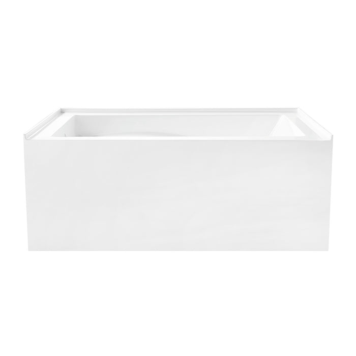 Kingston Tulare VTAM5432L22D - Aqua Eden 54-Inch Acrylic Rectangular 3-Wall Alcove Tub, Left Hand Drain and Anti-Skid Surface, Glossy White