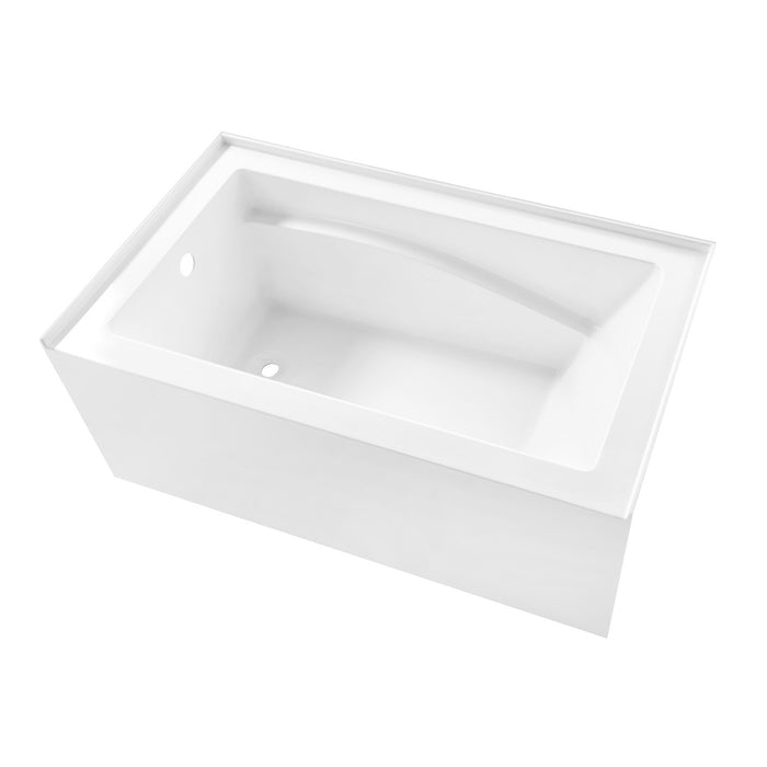 Kingston Tulare VTAM5432L22D - Aqua Eden 54-Inch Acrylic Rectangular 3-Wall Alcove Tub, Left Hand Drain and Anti-Skid Surface, Glossy White