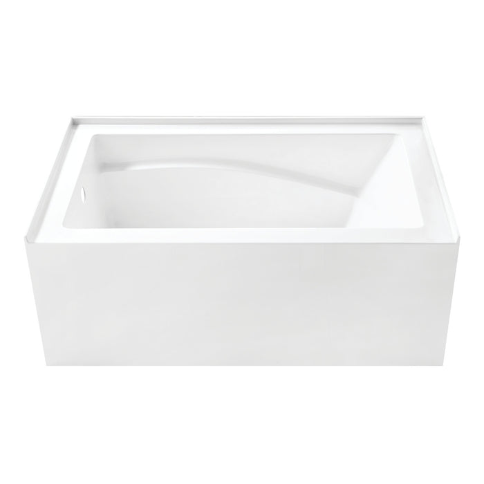 Aqua Eden VTAM5432L22D 54-Inch Anti-Skid Acrylic 3-Wall Alcove Tub with Left Hand Drain, Glossy White
