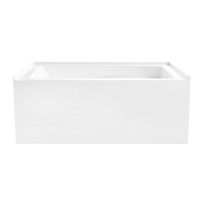 Kingston Tulare VTAM5432R22D - Aqua Eden 54-Inch Acrylic Rectangular 3-Wall Alcove Tub, Right Hand Drain and Anti-Skid Surface, Glossy White