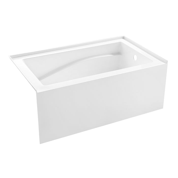 Kingston Tulare VTAM5432R22D - Aqua Eden 54-Inch Acrylic Rectangular 3-Wall Alcove Tub, Right Hand Drain and Anti-Skid Surface, Glossy White