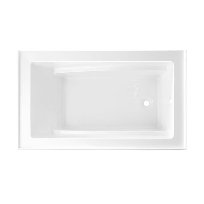 Kingston Tulare VTAM5432R22D - Aqua Eden 54-Inch Acrylic Rectangular 3-Wall Alcove Tub, Right Hand Drain and Anti-Skid Surface, Glossy White