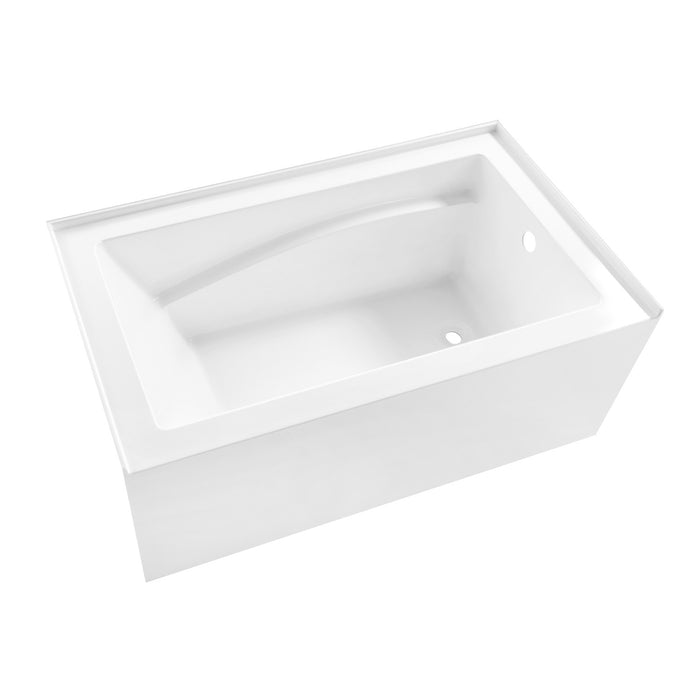 Kingston Tulare VTAM5432R22D - Aqua Eden 54-Inch Acrylic Rectangular 3-Wall Alcove Tub, Right Hand Drain and Anti-Skid Surface, Glossy White